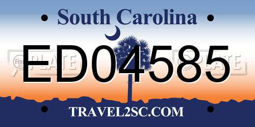 ED04585 South Carolina License Plate