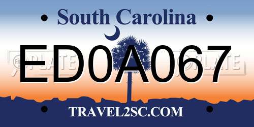 ED0A067 South Carolina License Plate