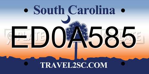 ED0A585 South Carolina License Plate