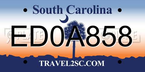 ED0A858 South Carolina License Plate