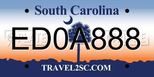 ED0A888 South Carolina License Plate