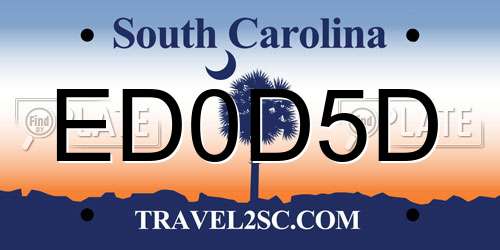 ED0D5D South Carolina License Plate