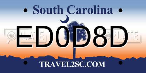ED0D8D South Carolina License Plate