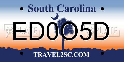 ED0O5D South Carolina License Plate