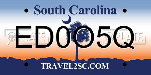 ED0O5Q South Carolina License Plate