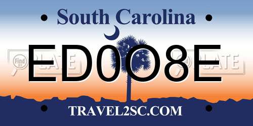 ED0O8E South Carolina License Plate