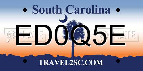 ED0Q5E South Carolina License Plate