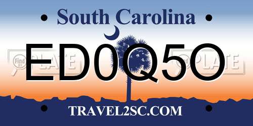 ED0Q5O South Carolina License Plate