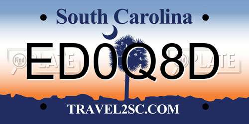 ED0Q8D South Carolina License Plate