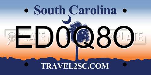 ED0Q8O South Carolina License Plate