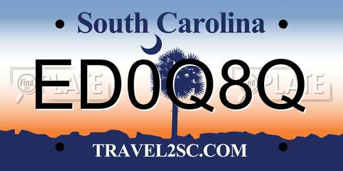 ED0Q8Q South Carolina License Plate