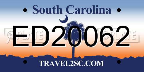 ED20062 South Carolina License Plate