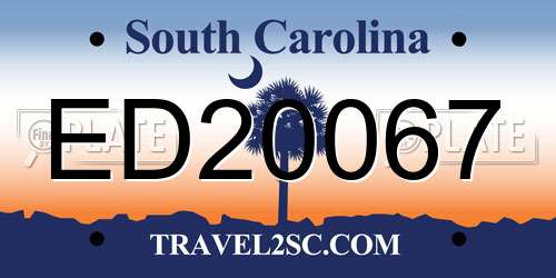 ED20067 South Carolina License Plate