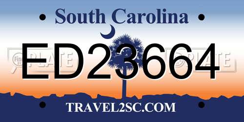 ED23664 South Carolina License Plate