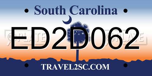 ED2D062 South Carolina License Plate