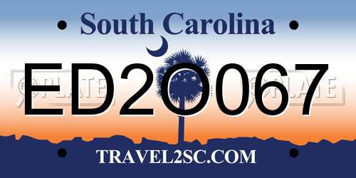 ED2O067 South Carolina License Plate