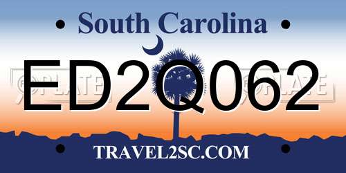 ED2Q062 South Carolina License Plate