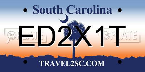 ED2X1T South Carolina License Plate