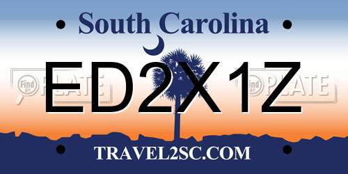 ED2X1Z South Carolina License Plate