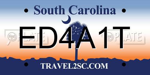 ED4A1T South Carolina License Plate