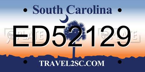ED52129 South Carolina License Plate