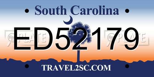 ED52179 South Carolina License Plate