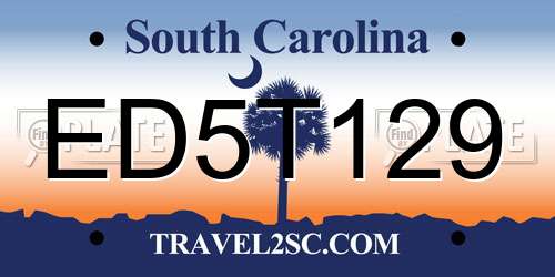 ED5T129 South Carolina License Plate