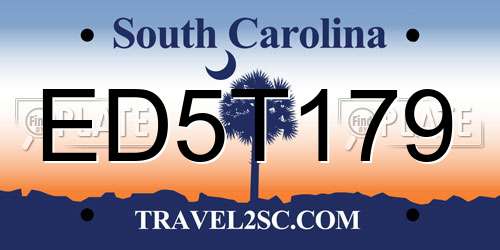 ED5T179 South Carolina License Plate