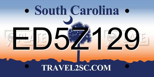ED5Z129 South Carolina License Plate
