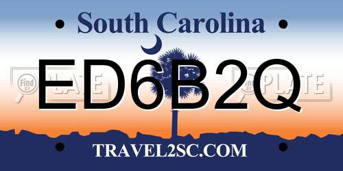 ED6B2Q South Carolina License Plate