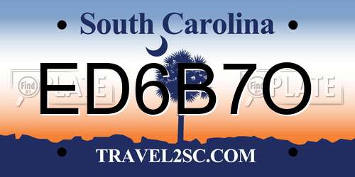 ED6B7O South Carolina License Plate