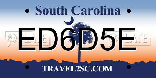 ED6D5E South Carolina License Plate