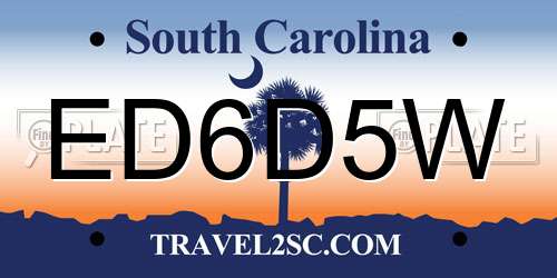 ED6D5W South Carolina License Plate