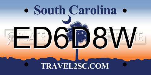 ED6D8W South Carolina License Plate