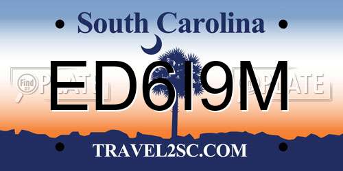 ED6I9M South Carolina License Plate