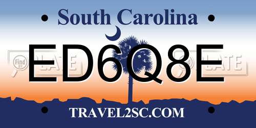 ED6Q8E South Carolina License Plate