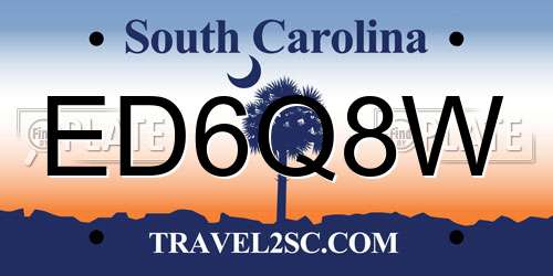 ED6Q8W South Carolina License Plate