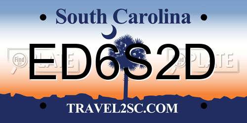 ED6S2D South Carolina License Plate