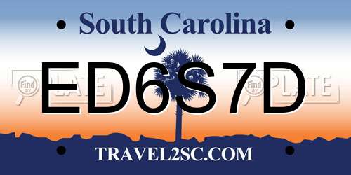 ED6S7D South Carolina License Plate