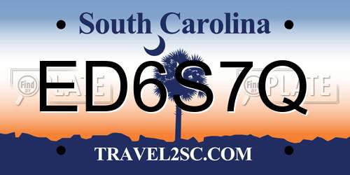 ED6S7Q South Carolina License Plate