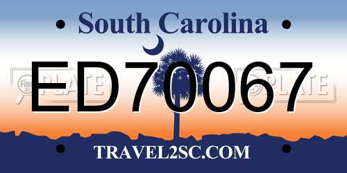 ED70067 South Carolina License Plate
