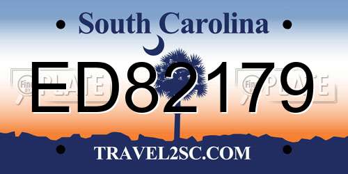 ED82179 South Carolina License Plate