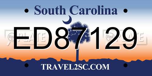 ED87129 South Carolina License Plate