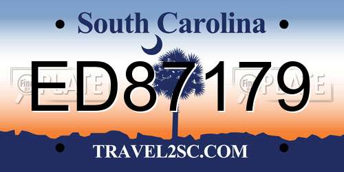 ED87179 South Carolina License Plate