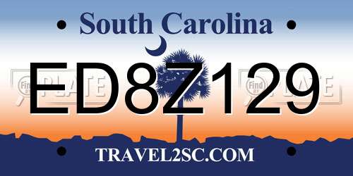 ED8Z129 South Carolina License Plate