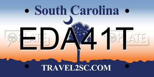 EDA41T South Carolina License Plate