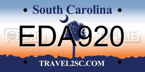 EDA920 South Carolina License Plate