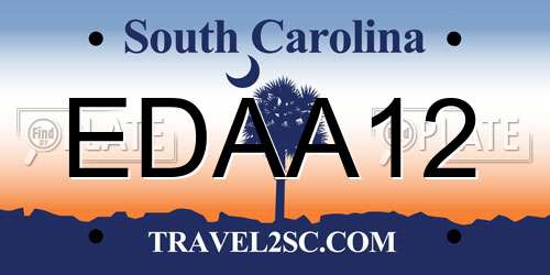 EDAA12 South Carolina License Plate