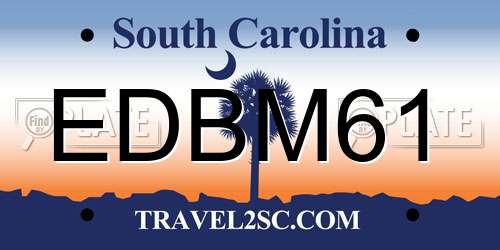 EDBM61 South Carolina License Plate