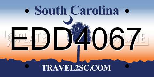 EDD4067 South Carolina License Plate